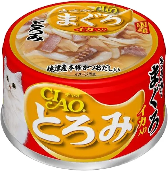 商品 いなば CIAO とろみ ささみ・まぐろ イカ入り 80g×24缶 画像