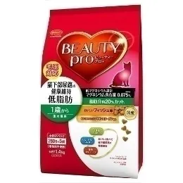 商品 日本ペットフード ビューティープロ 猫下路尿路の健康維持 低脂肪 成猫用 1.4kg 画像