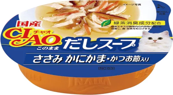 商品 いなば CIAO このままだしスープ ささみ かにかま・かつお節入り 画像
