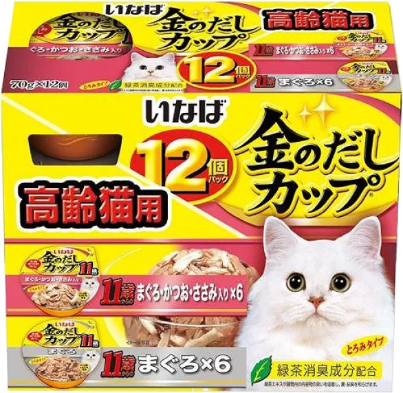 商品 いなば 金のだしカップ 11歳からのバラエティパック 70g×12個パック 画像