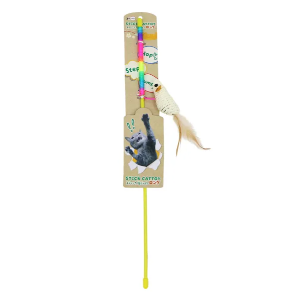 商品 ねこがくれ スティック猫じゃらし ナチュラルねずみ 画像
