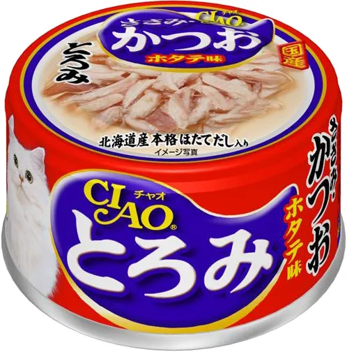 商品 いなば CIAO とろみ ささみ・かつお ホタテ味 80g×24缶 画像
