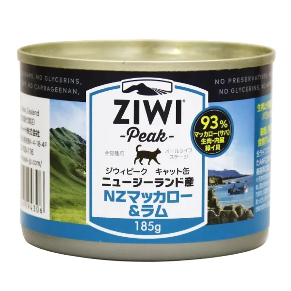 商品 ZiwiPeak キャット缶 ニュージーランドマッカロー&ラム 画像