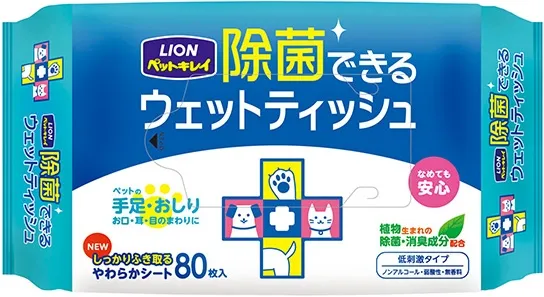 商品 ペットキレイ 除菌できるウェットティッシュ 80枚 画像