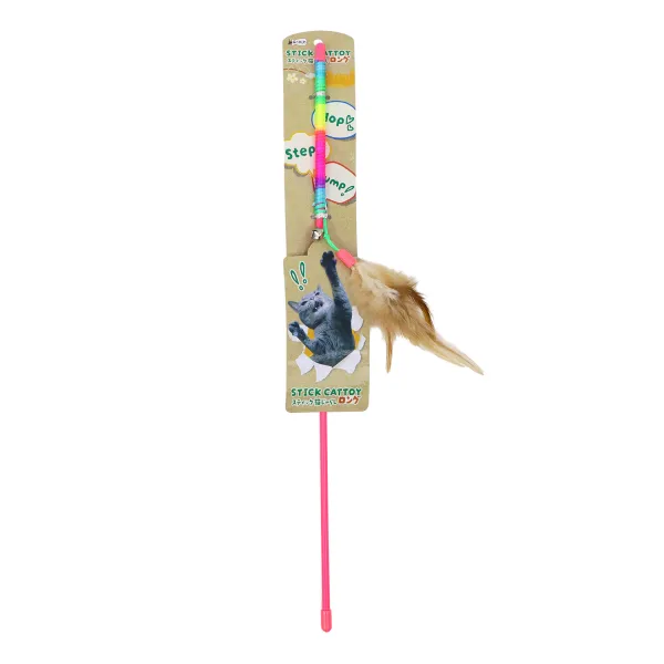 商品 ねこがくれ スティック猫じゃらし ふわふわフェザー 画像
