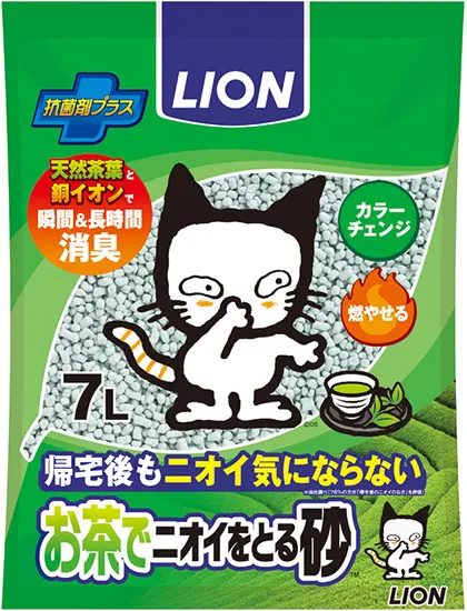 商品 ライオン ペットキレイ お茶でニオイをとる砂 画像